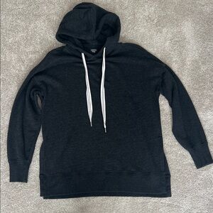 Aerie Charcoal Hoodie with White Drawstrings